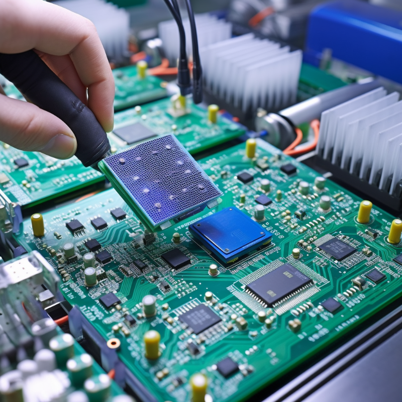千庫網(wǎng)_PCB制造高新技術(shù)工廠QC實(shí)驗(yàn)室對電路板上SMT印刷元件的質(zhì)量控制和組裝_攝影圖編號19990624