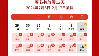 瑞龍呈祥，<i style='color:red'>新年</i>新禧丨靈科超聲波2024年春節(jié)放假通知